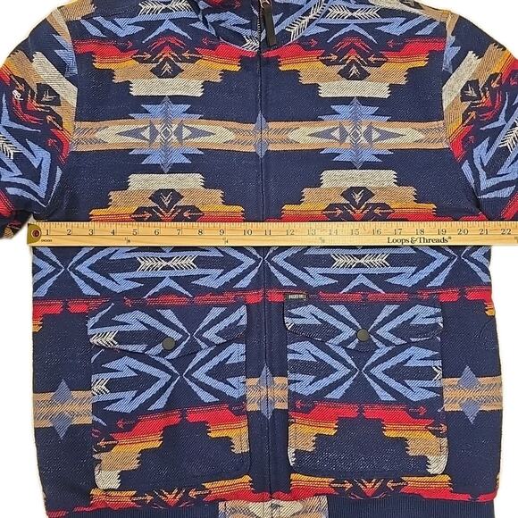 NWT Rock & Roll Men's Cotton Aztec Bomber Coat Sz M Southwestern Quilted Cowboy - Picture 9 of 11